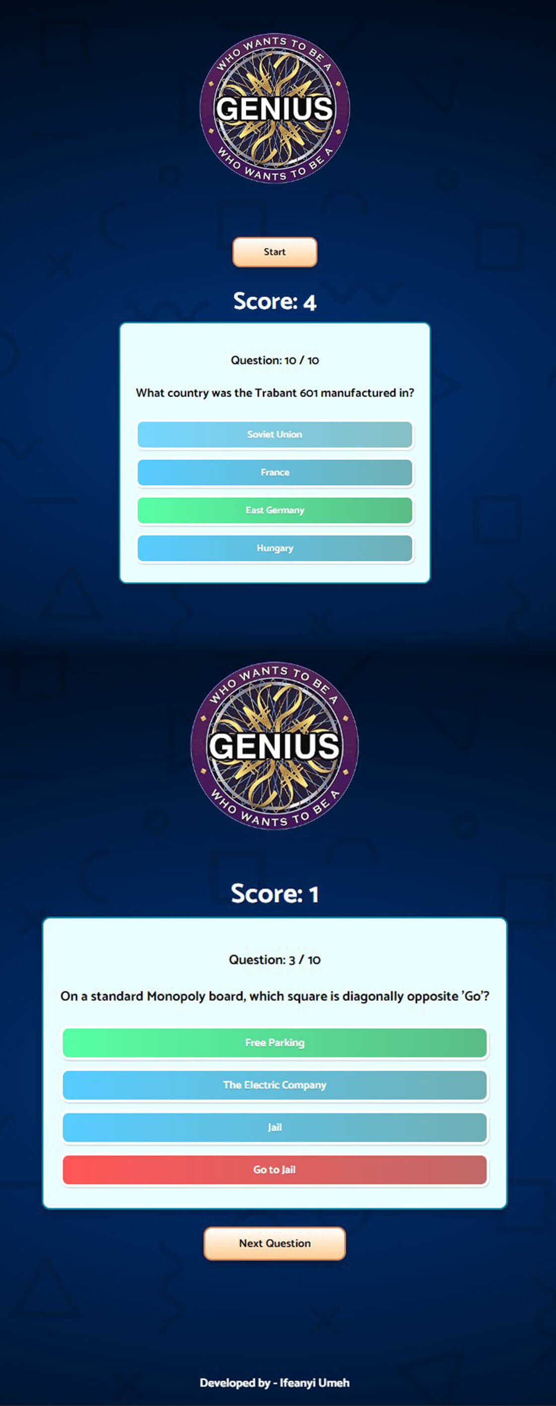 Genius Quiz Game
